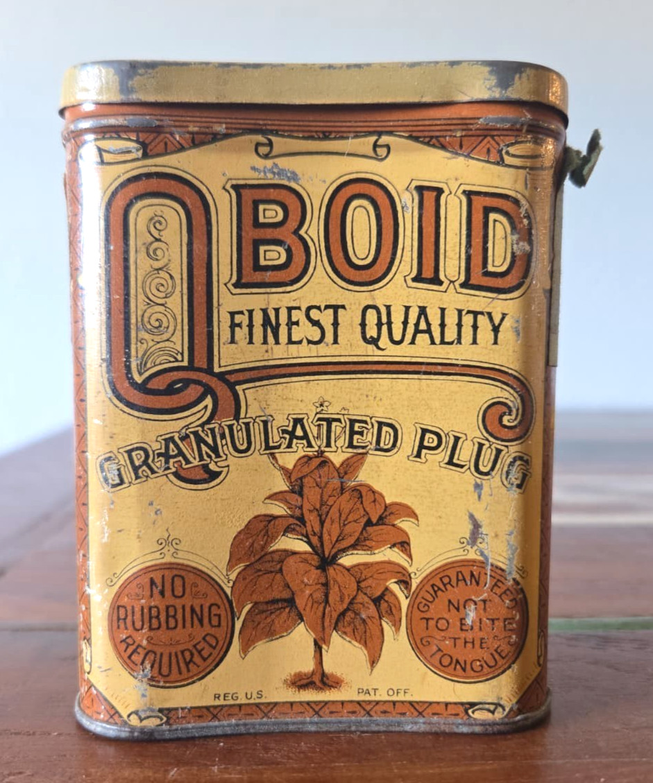 Vtg Q-Boid Tobacco Vertical Pocket Tin Larus & Bro Richmond VA 1920s Qboid Vtg Q-Boid Tobacco Vertical Pocket Tin Larus & Bro Richmond VA 1920s Qboid