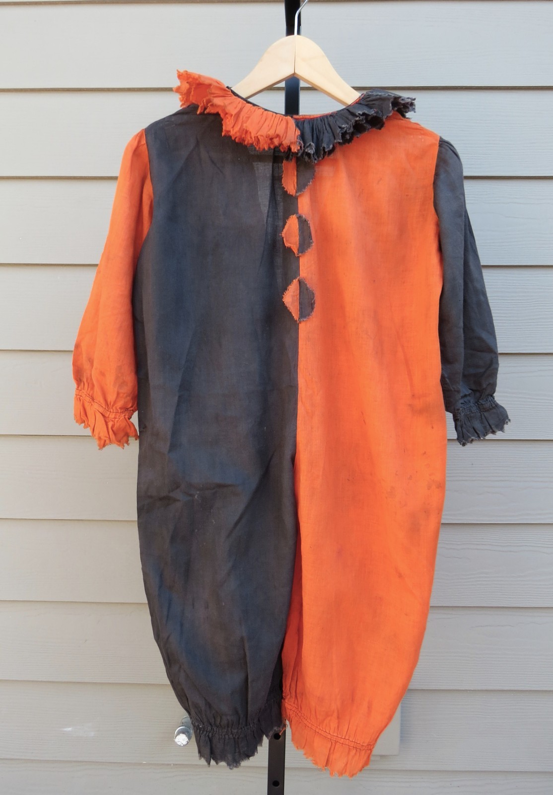 Vintage 1930s Childs Clown/Jester Halloween Costume Orange & Black Vintage 1930s Childs Clown/Jester Halloween Costume Orange & Black