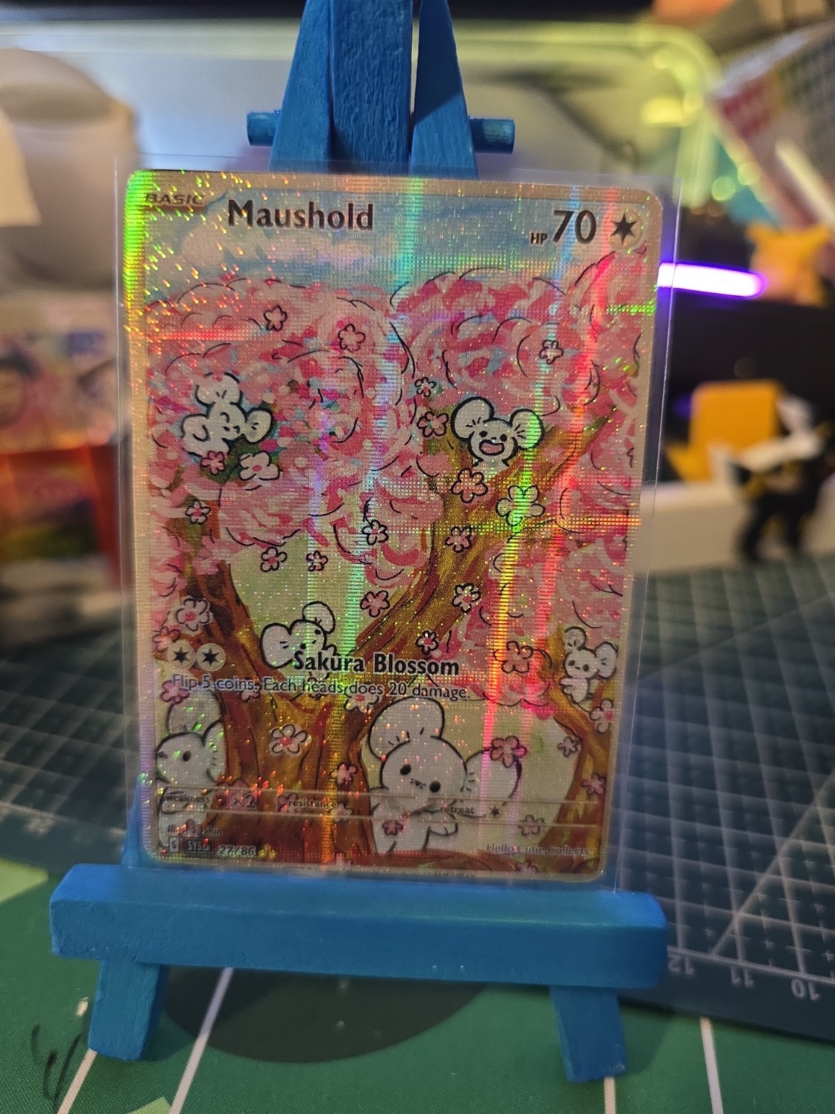 Custom Fanart Pokémon Maushold Star Holo 27/86 Custom Fanart Pokémon Maushold Star Holo 27/86