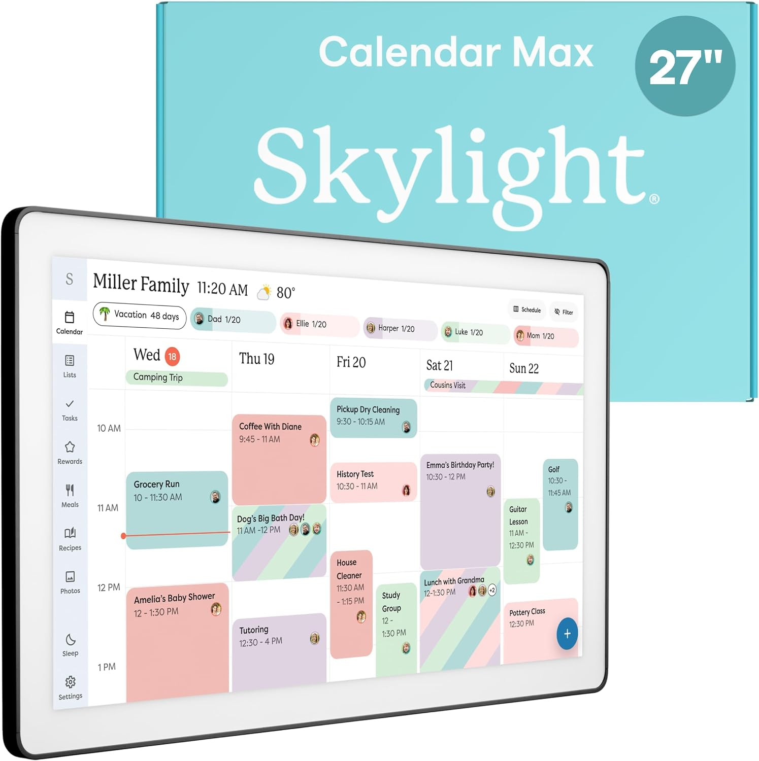 Skylight Calendar Max: 27-Inch Smart Digital Calendar & Chore Chart, Family Orga