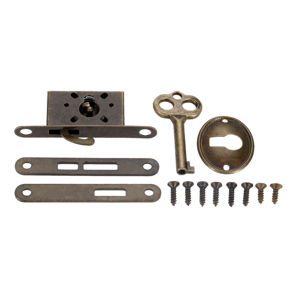 Classical Locks Antique Bronze Wooden Box Lock Furniture Counter Drawer Lock+Key