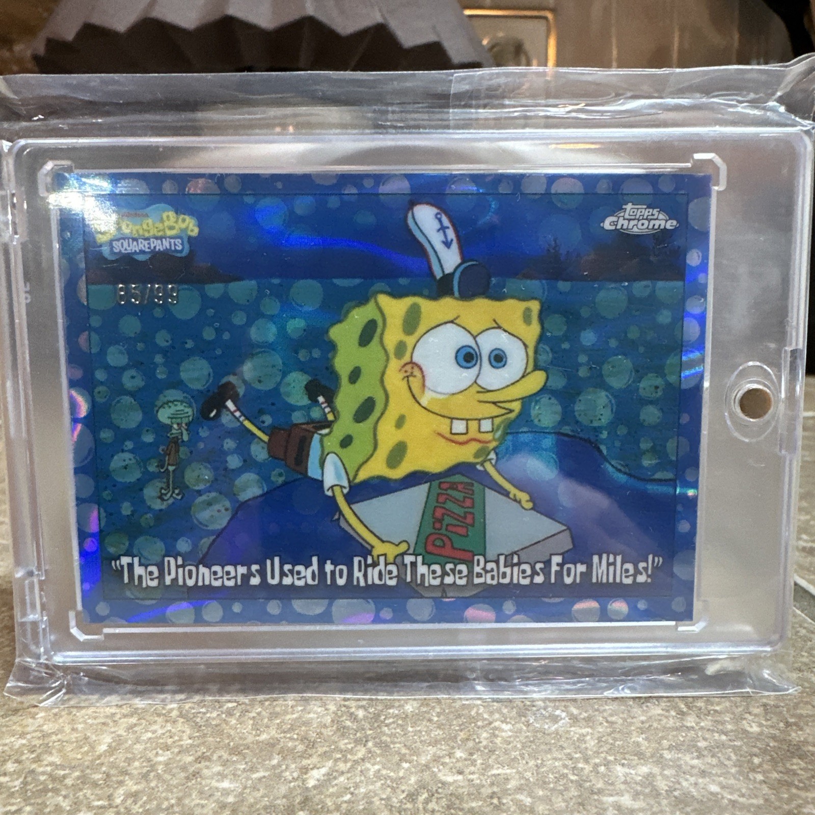 2025 Topps Chrome SpongeBob The Pioneers Used To Ride These Blue Bubbles/99 RARE 2025 Topps Chrome SpongeBob The Pioneers Used To Ride These Blue Bubbles/99 RARE