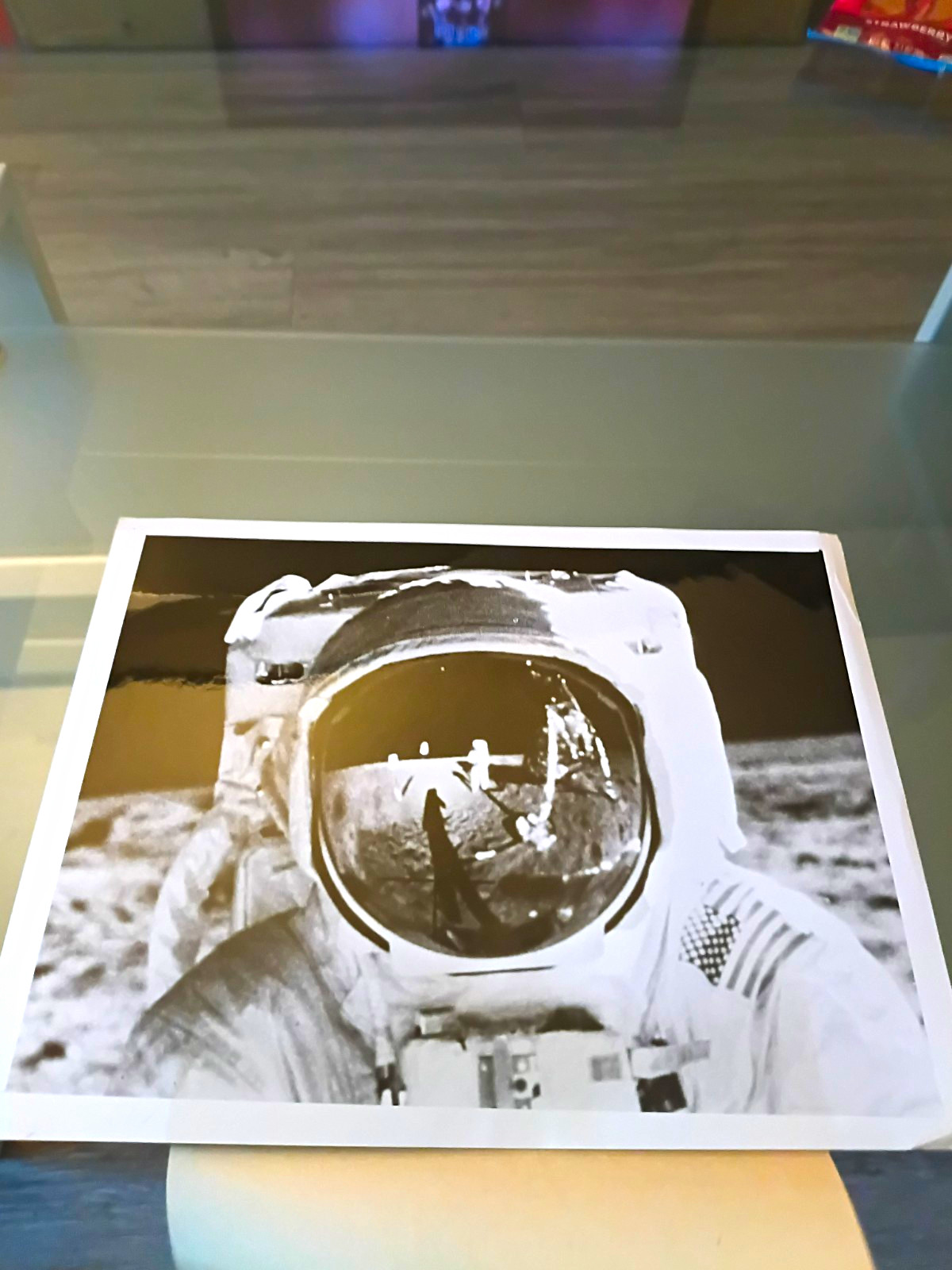 Vintage 1969 Apollo 11 Moon Landing Photo Wide World Print Buzz Aldrin Visor Vintage 1969 Apollo 11 Moon Landing Photo Wide World Print Buzz Aldrin Visor