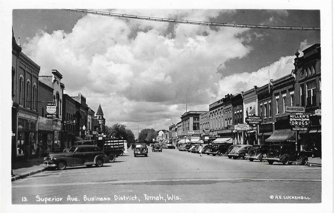 RPPC WIS Power & Light Superior Ave Antique Car Wisconsin Real Photo Postcard RPPC WIS Power & Light Superior Ave Antique Car Wisconsin Real Photo Postcard