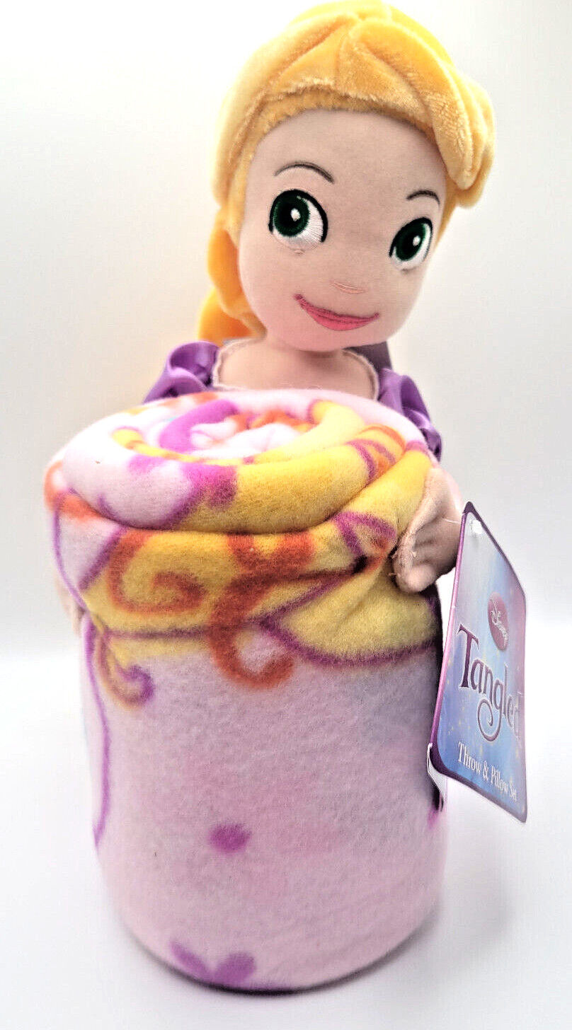 Disney Tangled Throw Blanket and stuffed Figure Hugger Pillow Set Disney Tangled Throw Blanket and stuffed Figure Hugger Pillow Set