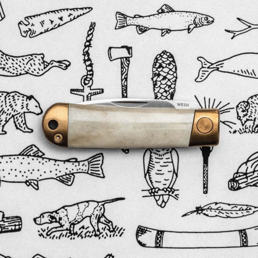 WESN x P & Co Henry Scrimshaw Blank Canvas Rare 1/1000 Pocketknife BNIB EDC WESN x P & Co Henry Scrimshaw Blank Canvas Rare 1/1000 Pocketknife BNIB EDC