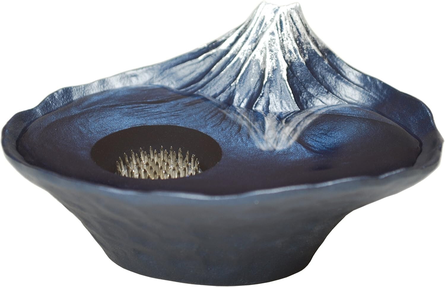 Suiban Ikebana Vase Metal Flower Basin Sakasa Mt. Fuji Blue Japan Container