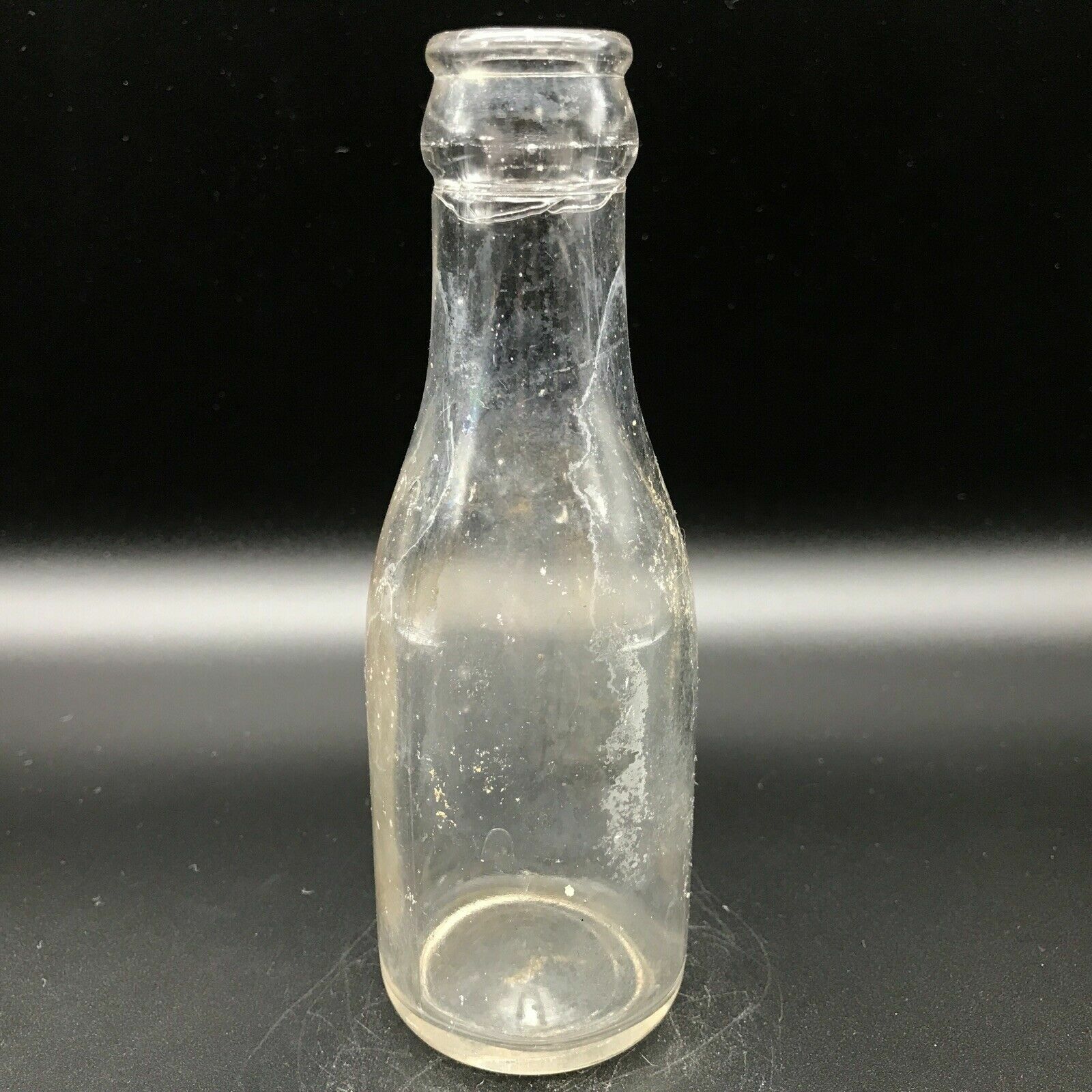 VINTAGE FAIRMOUNT GLASS WORKS Clear Juice Extract ABM Crown Top Bottle F 376