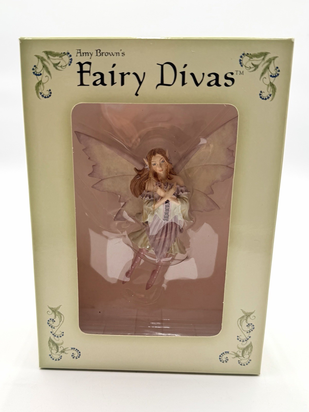 Amy Brown's Fairy Divas Dragon Fly Fairy 87813 W Box Pink Purple Wings RARE HTF