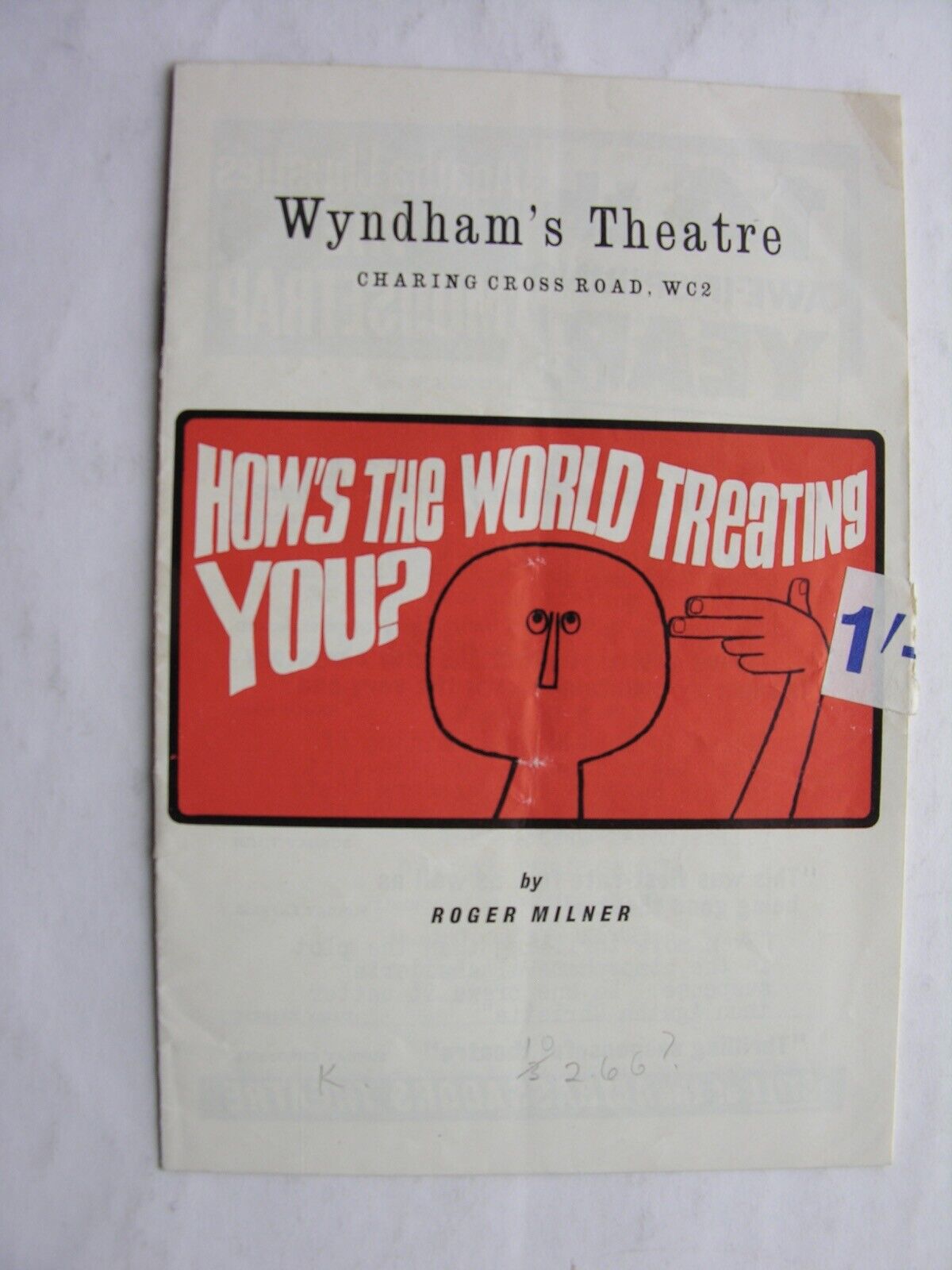 1966 HOW’S THE WORLD TREATING YOU? Patricia Routledge Peter Bayliss Wyndham\'s