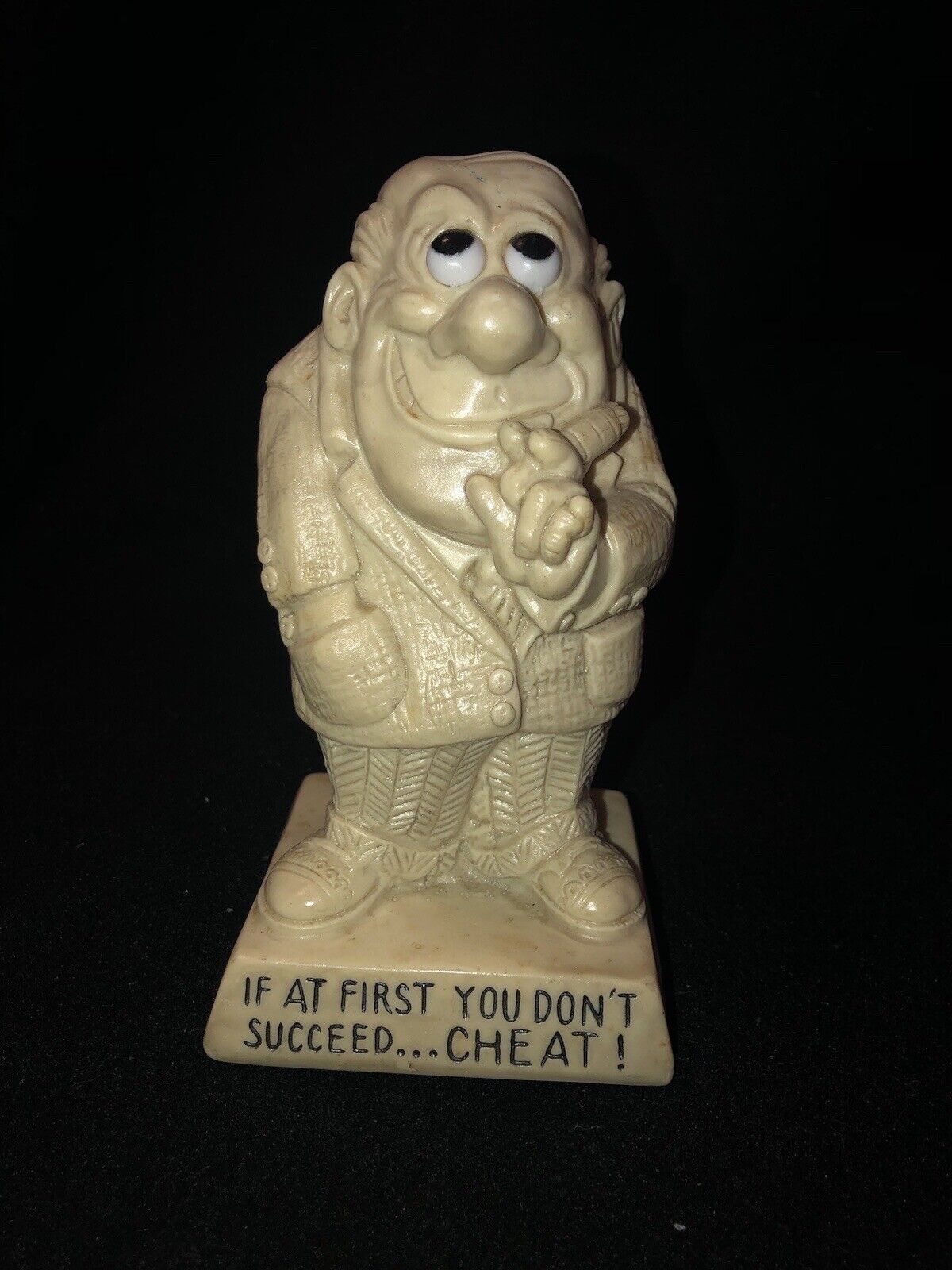 Russ Berrie If At First You Don’t Succeed Humor Desk Decor 6 Inch 1974 VTG