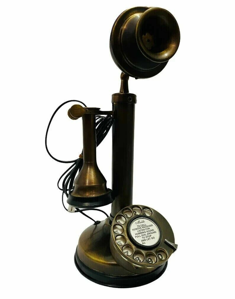 Antique ROTARY DIAL CANDLESTICK Telephone Vintage Working Landline Retro Phone Antique ROTARY DIAL CANDLESTICK Telephone Vintage Working Landline Retro Phone