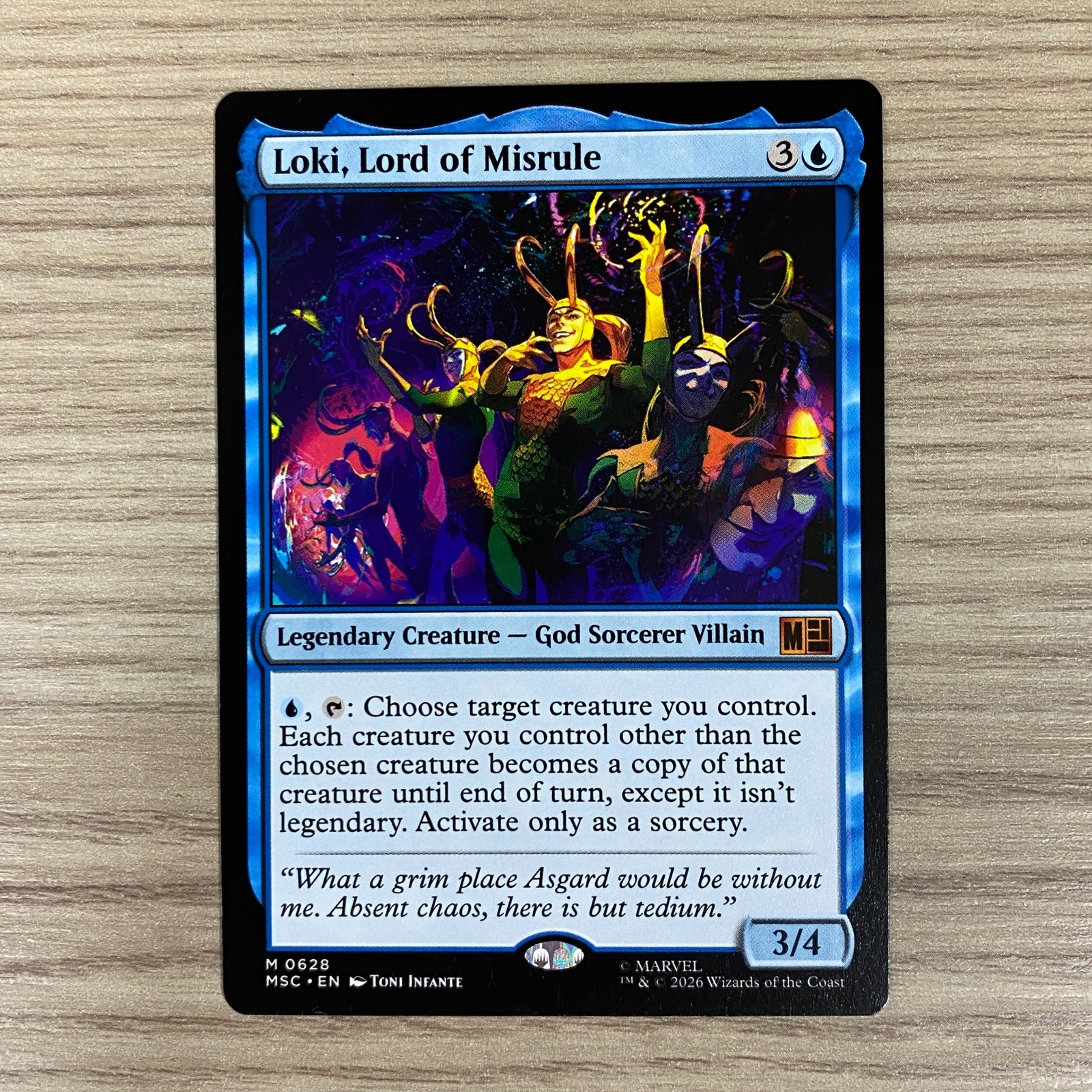 LOKI LORD OF MISRULE MAGIC THE GATHERING CARD MARVEL SUPER HEROES COMMANDER 0628 LOKI LORD OF MISRULE MAGIC THE GATHERING CARD MARVEL SUPER HEROES COMMANDER 0628