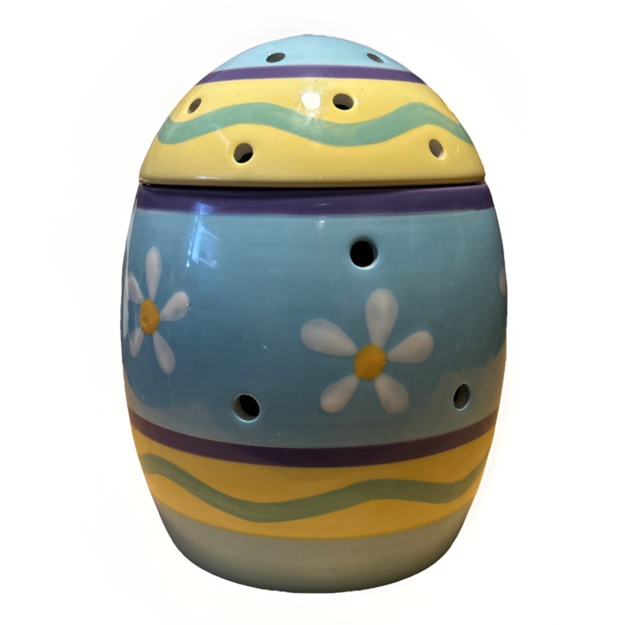 Scentsy Easter Egg Wax Warmer Pastel Colors and a Daisy Flower Design Retired