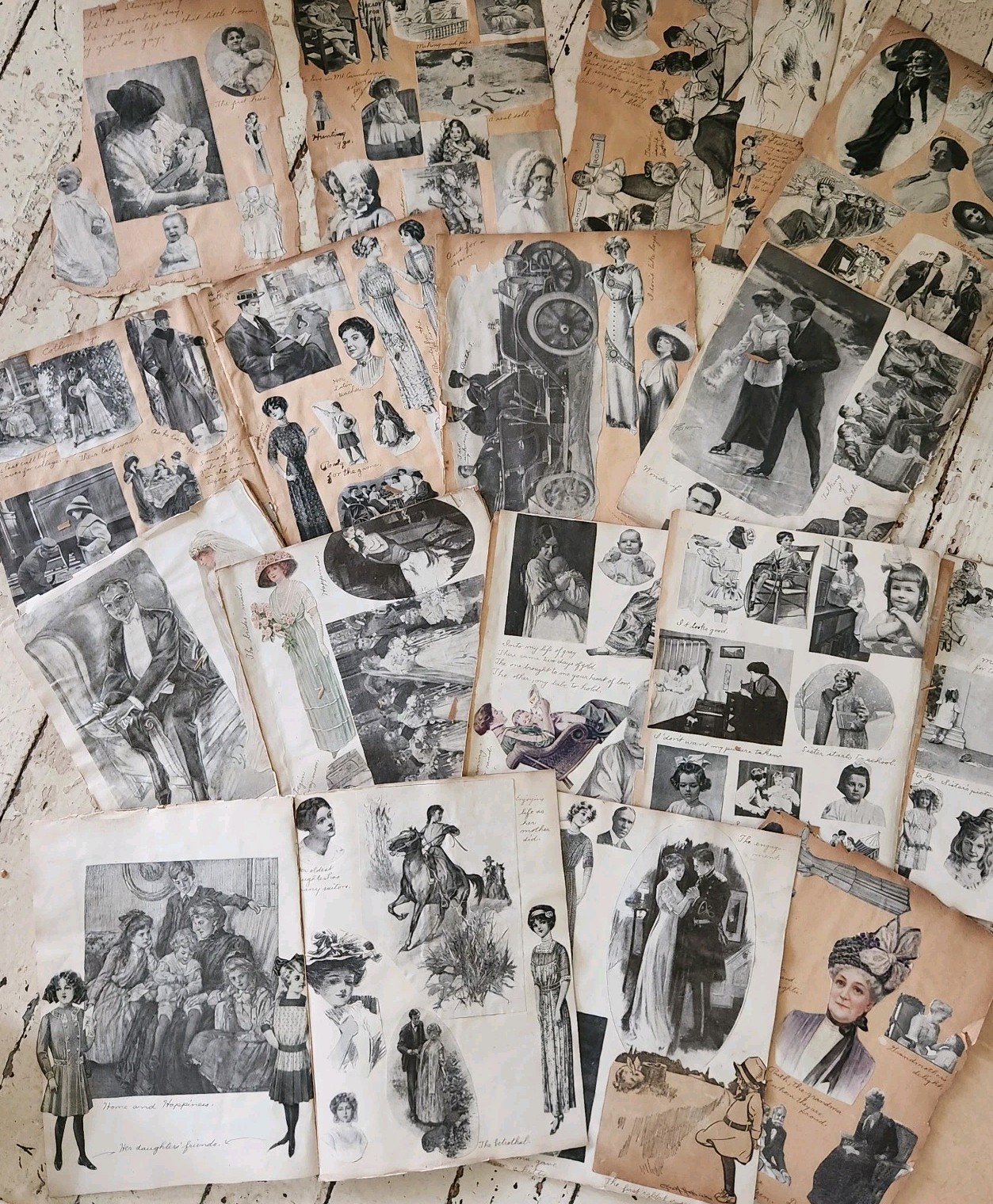 1900s Antique Handmade Victorian Scrapbook Album Ephemera Cut-Outs Ephemera 1900s Antique Handmade Victorian Scrapbook Album Ephemera Cut-Outs Ephemera