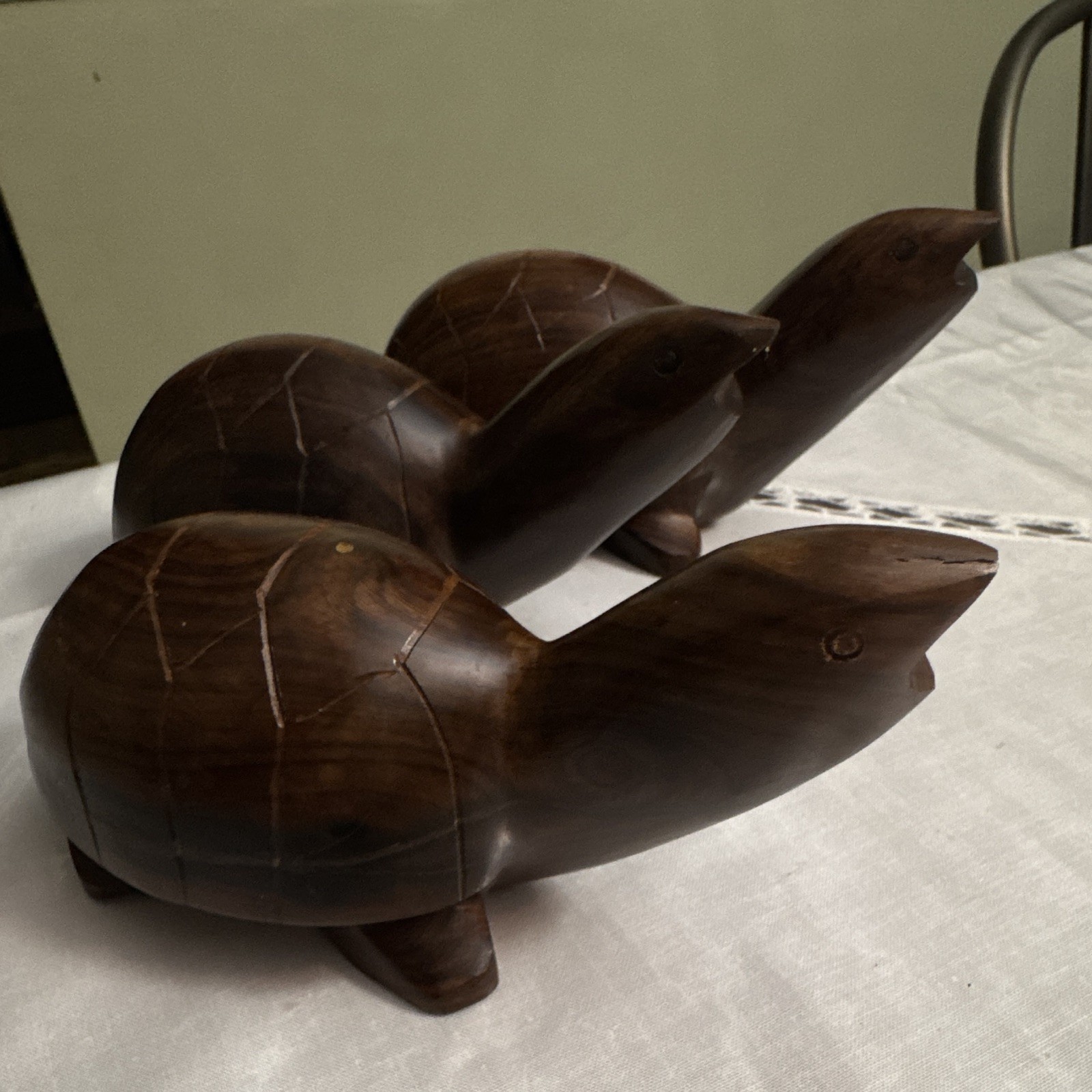 Vintage Mexican Ironwood Turtle Sculptures Set of 3 Hand Carved Folk Art Vintage Mexican Ironwood Turtle Sculptures Set of 3 Hand Carved Folk Art