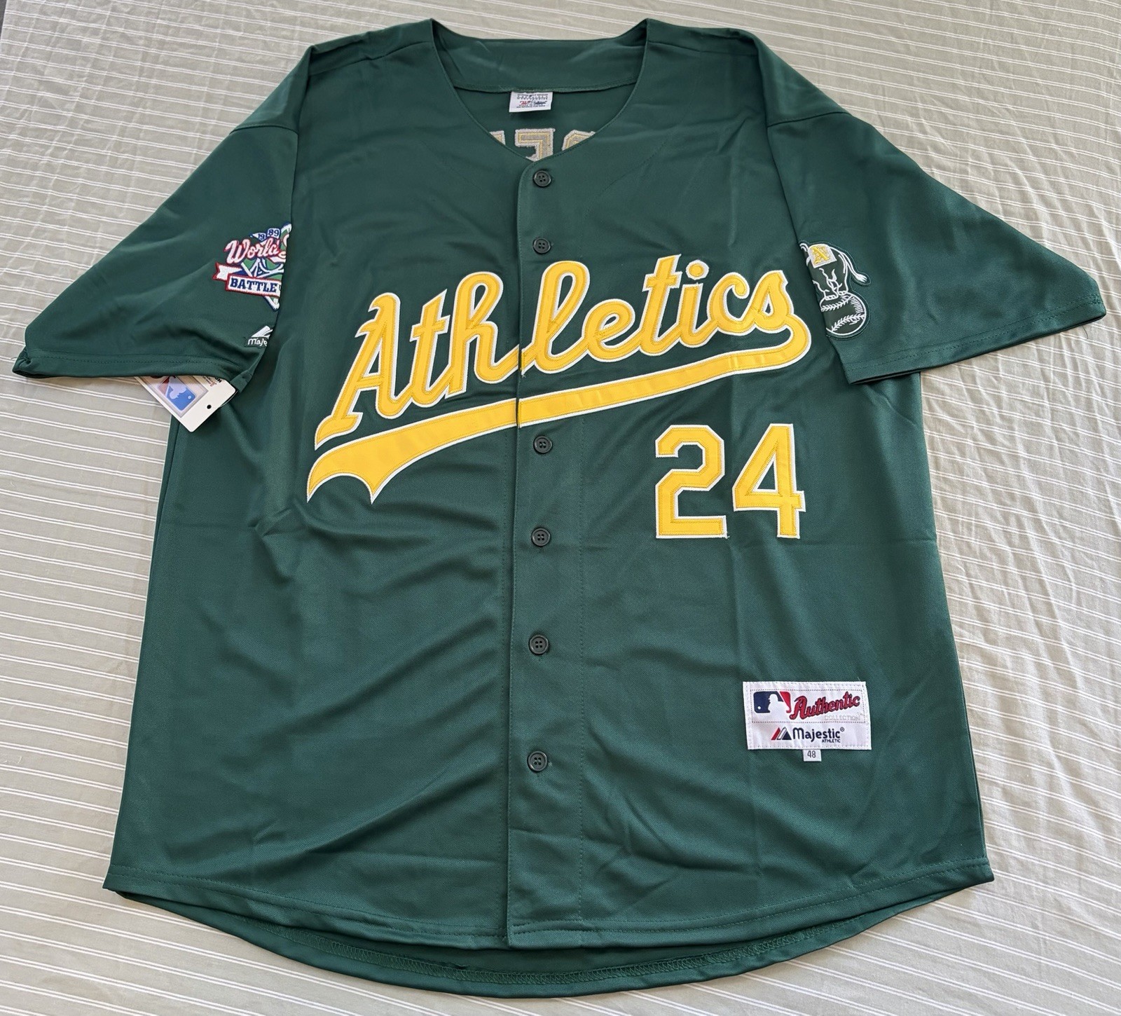Rickey Henderson Oakland Athletics 1989 World Series Green Men's Jersey Rickey Henderson Oakland Athletics 1989 World Series Green Men's Jersey