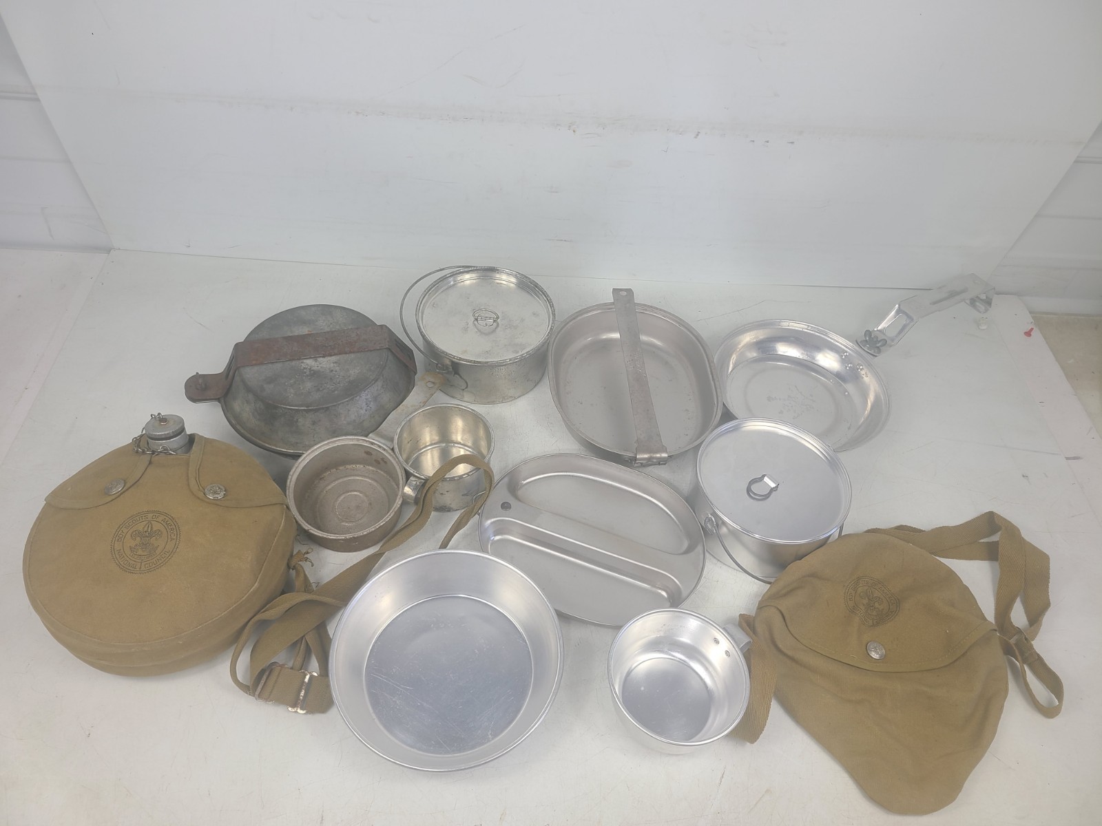 Vintage Boy Scouts of America Mess Kit Plateware Cook Set Lot