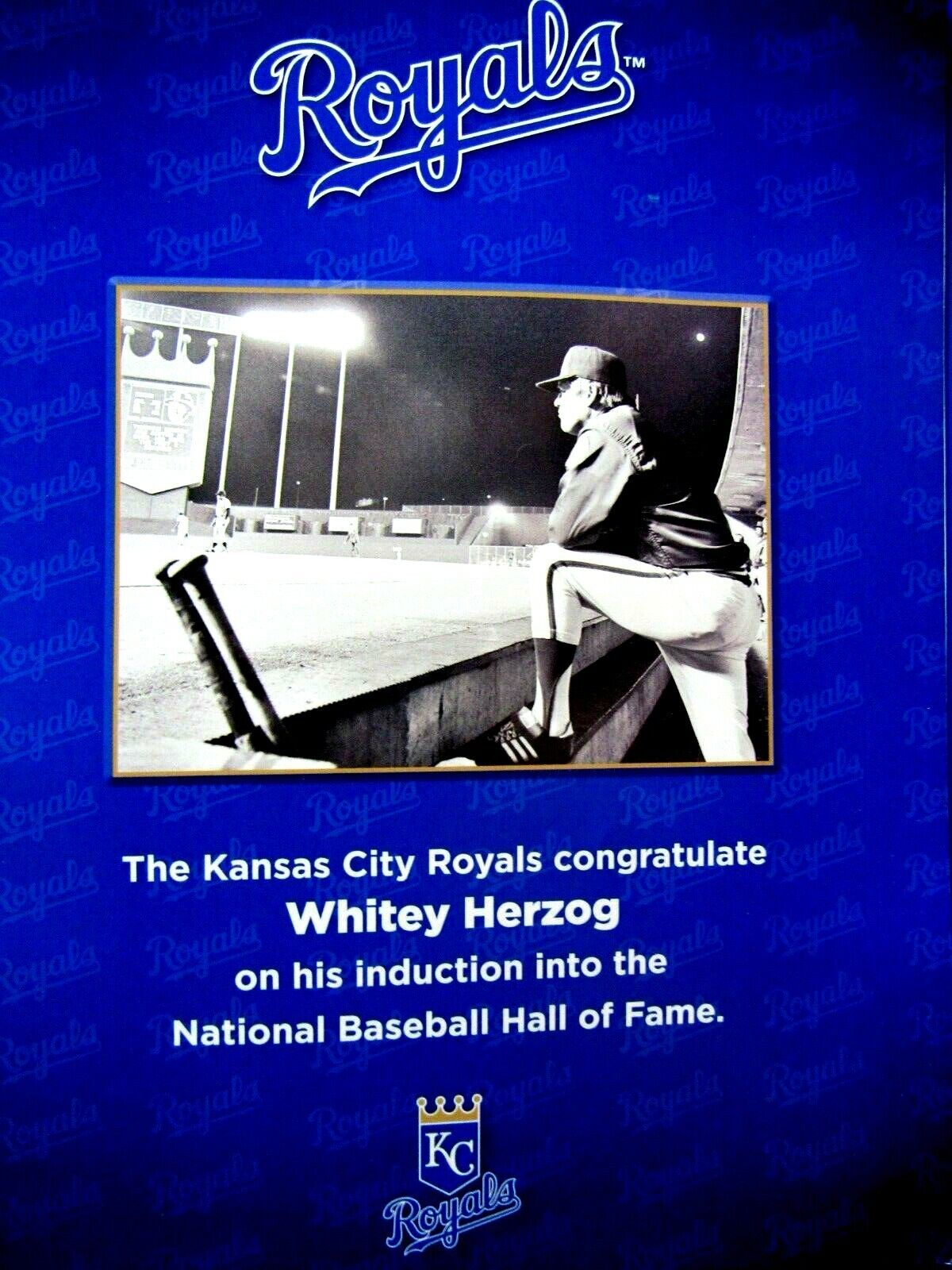 Whitey Herzog The White Rat Kansas City Royals 2010 HOF Original Print Ad 8x11\