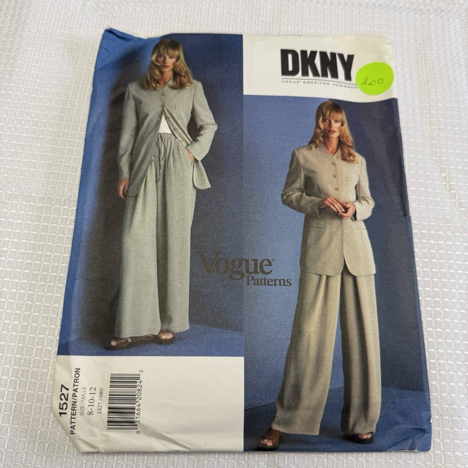 Vintage 1996 DKNY Vogue Womens Jacket Pants Pattern #1527 Size 8 10 12 Uncut Vintage 1996 DKNY Vogue Womens Jacket Pants Pattern #1527 Size 8 10 12 Uncut