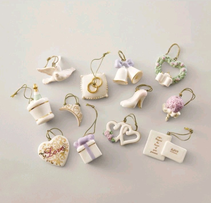 Lenox Wedding Bliss 12-Piece Mini Ornament Set- New in Box Lenox Wedding Bliss 12-Piece Mini Ornament Set- New in Box