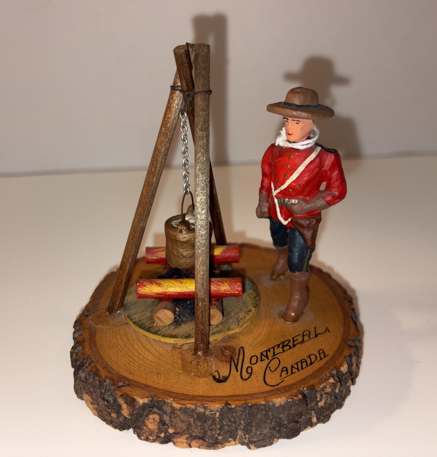 Vintage Canadian Mountie Figurine/Fire Souvenir Adirondack Montreal Canada 50’s Vintage Canadian Mountie Figurine/Fire Souvenir Adirondack Montreal Canada 50’s