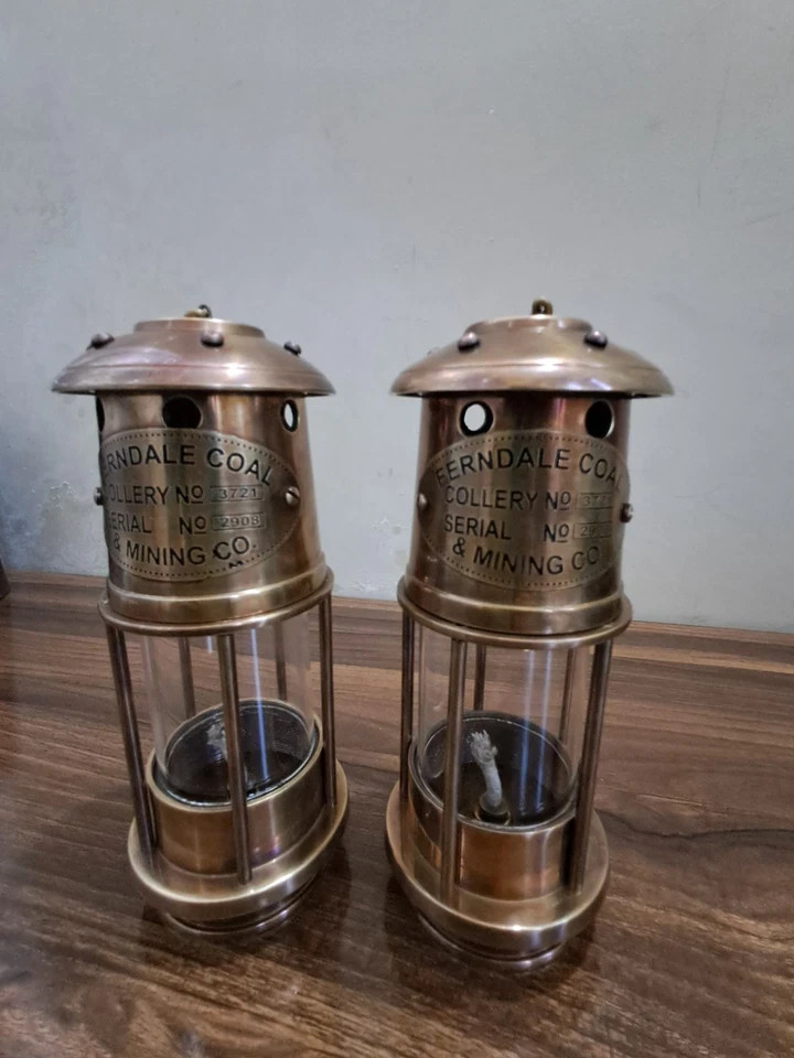Pair of Vintage Brass Ship Lantern | Nautical Maritime Oil Lamp Decor Pair of Vintage Brass Ship Lantern | Nautical Maritime Oil Lamp Decor