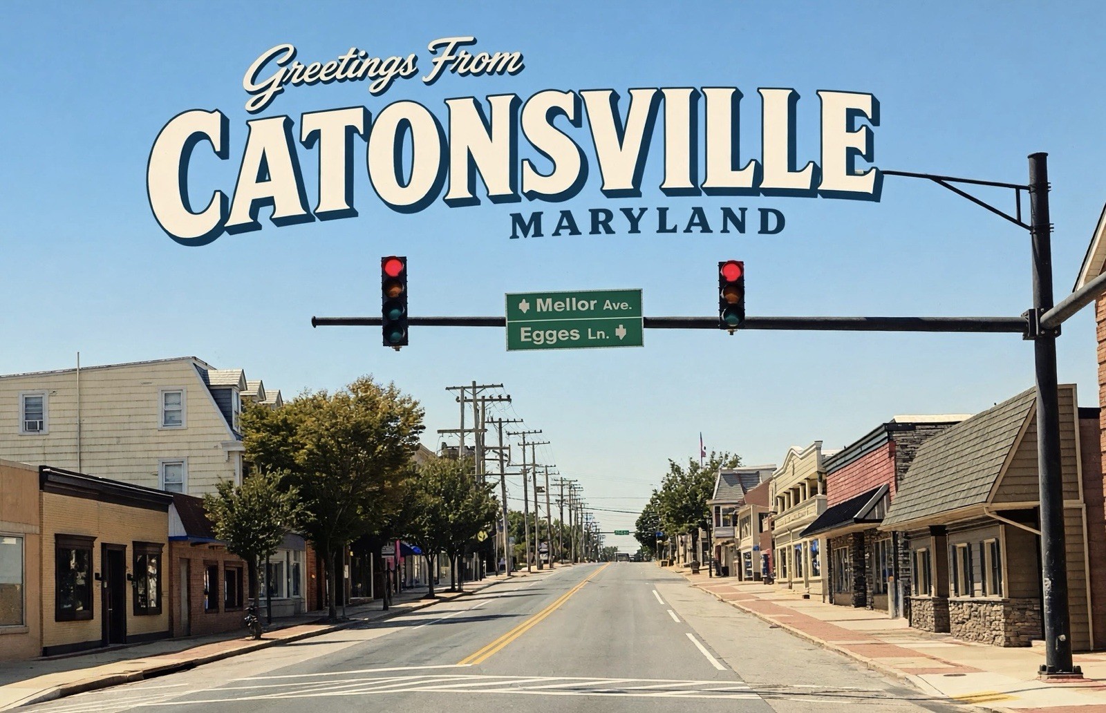Greetings From CATONSVILLE MARYLAND 4x6 Postcard E391