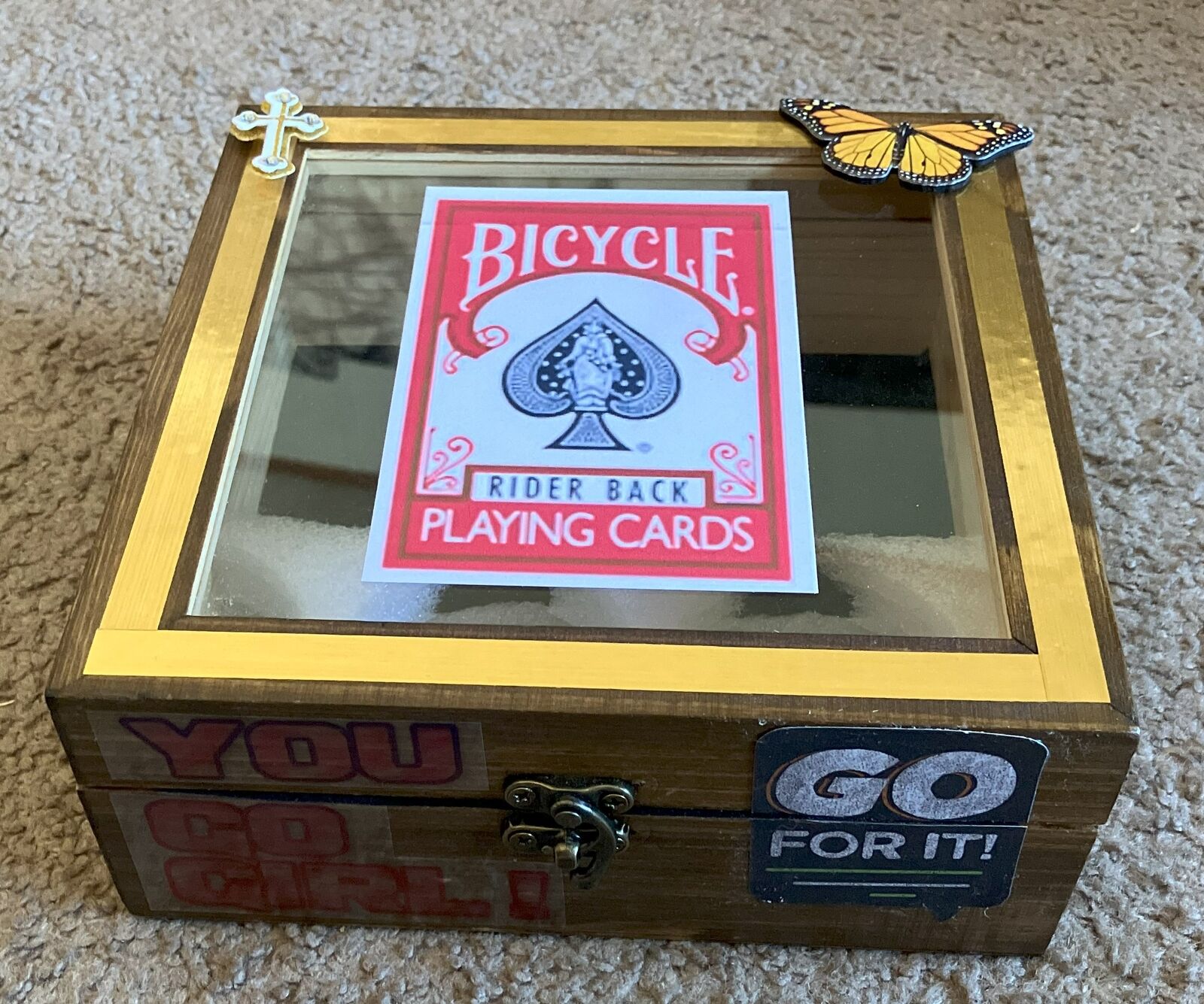 You Go Girl Playing Card Deck/Magic Holder, Home Made, holds up to 9 decks