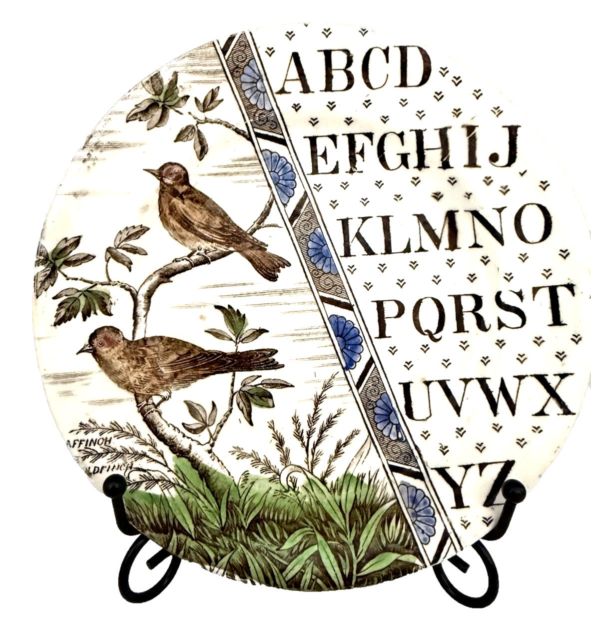 Antique 1884 Brownhill's Child's Alphabet Plate Birds Series Aesthetic Influence Antique 1884 Brownhill's Child's Alphabet Plate Birds Series Aesthetic Influence