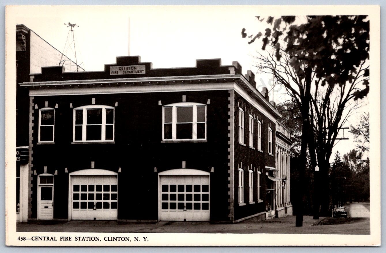 K32/ Clinton New York RPPC Postcard c1940s Central Fire Department 1603 K32/ Clinton New York RPPC Postcard c1940s Central Fire Department 1603