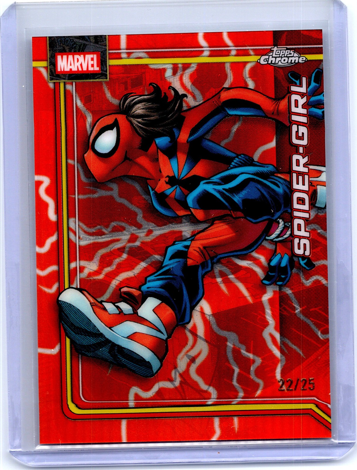 2026 Topps Chrome Marvel Comics Spider-Girl Storm's Orange Lightning Refractor 2026 Topps Chrome Marvel Comics Spider-Girl Storm's Orange Lightning Refractor