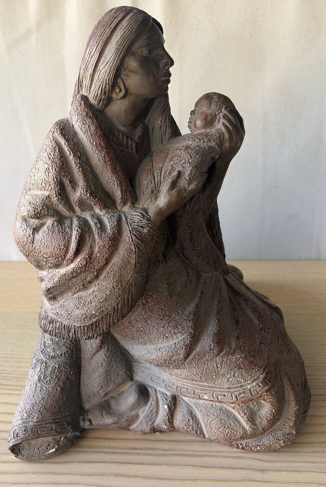 Vintage 1982 Austin Sculpture Native American Mother Baby 12 Vintage 1982 Austin Sculpture Native American Mother Baby 12