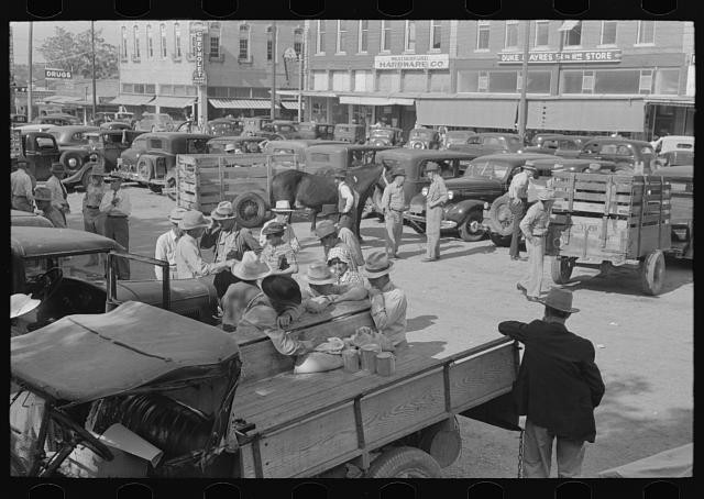 Weatherford Texas 1939 Farmers Market Fruit Vegetable Market Town Square
