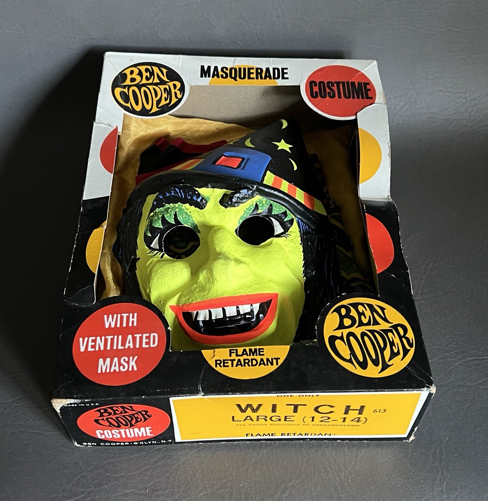 Vintage Ben Cooper Salem Witch Halloween Mask And Costume In Box Woolworth Vintage Ben Cooper Salem Witch Halloween Mask And Costume In Box Woolworth