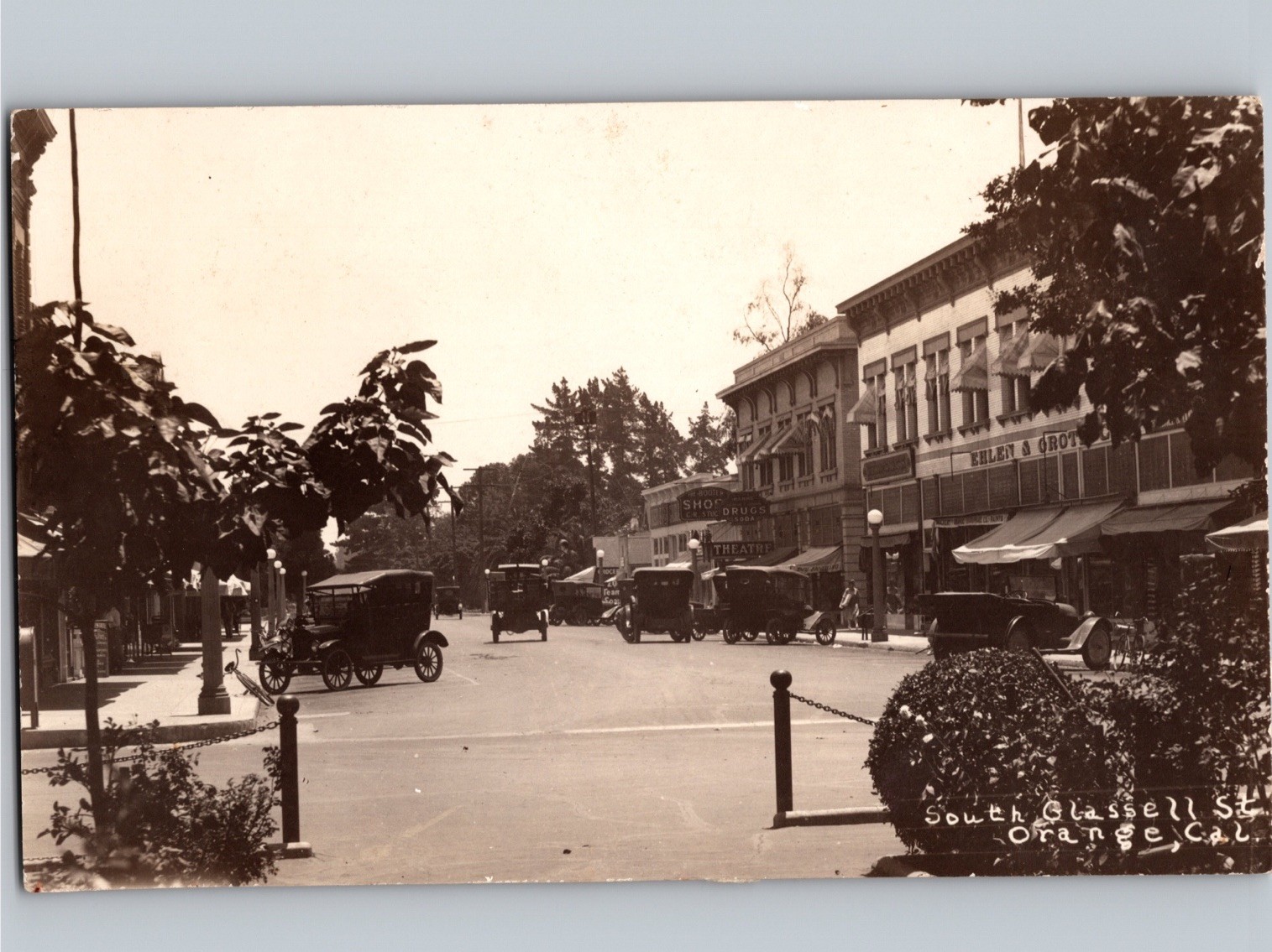 c1915 South Glassell Street ORANGE CIRCLE California CA RPPC Real Photo