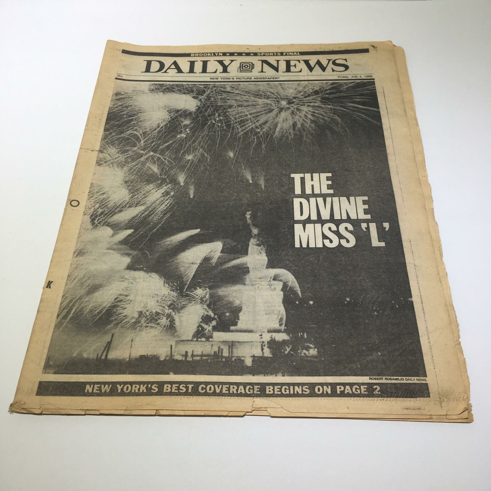 Ny Daily News:July 4 1986, Pres R.Reagan Speech w/ Refurbished Statue of Liberty
