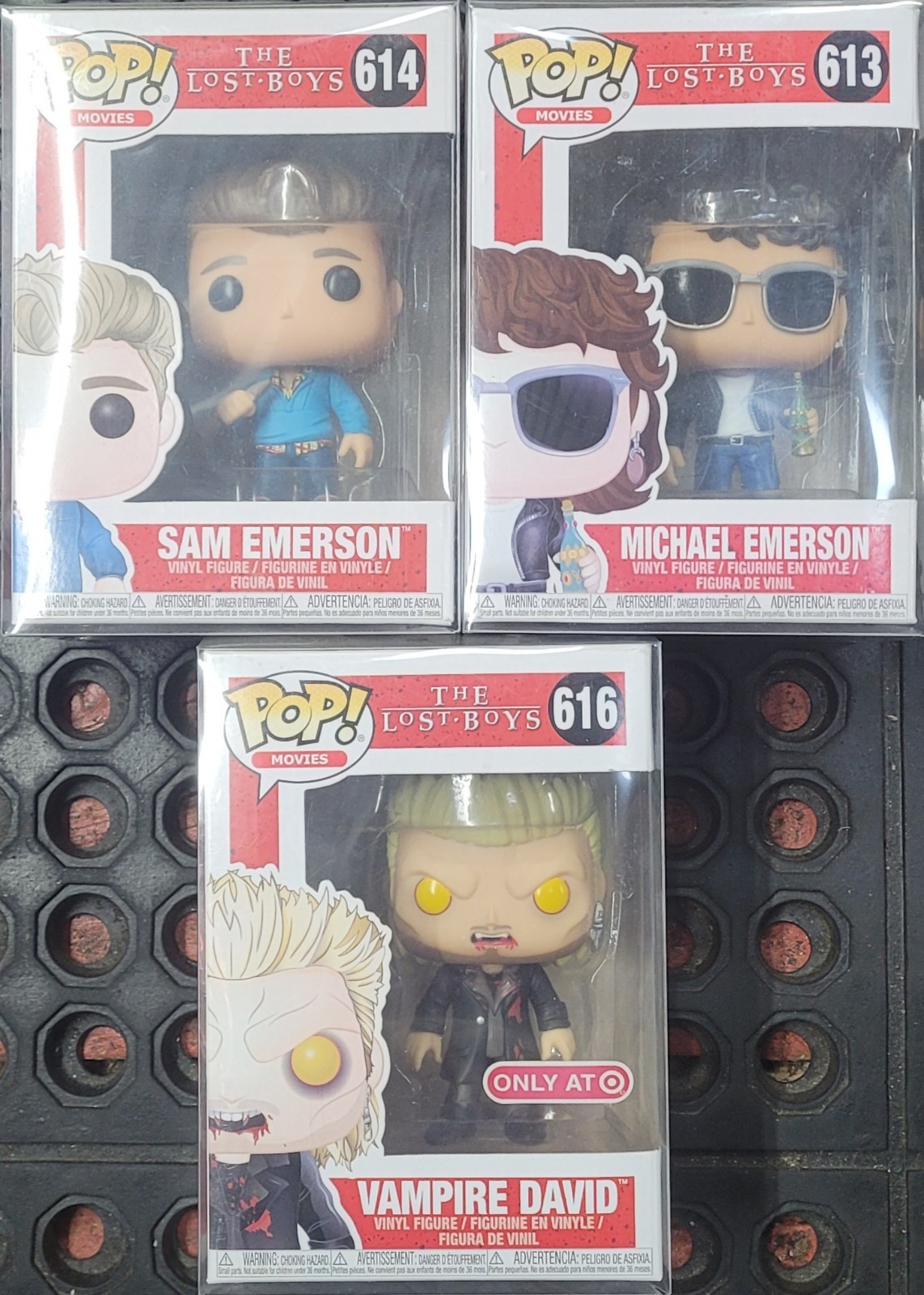 Funko Pop The Lost Boys Michael 613/Sam Emerson 614 & Vampire David 616 Lot
