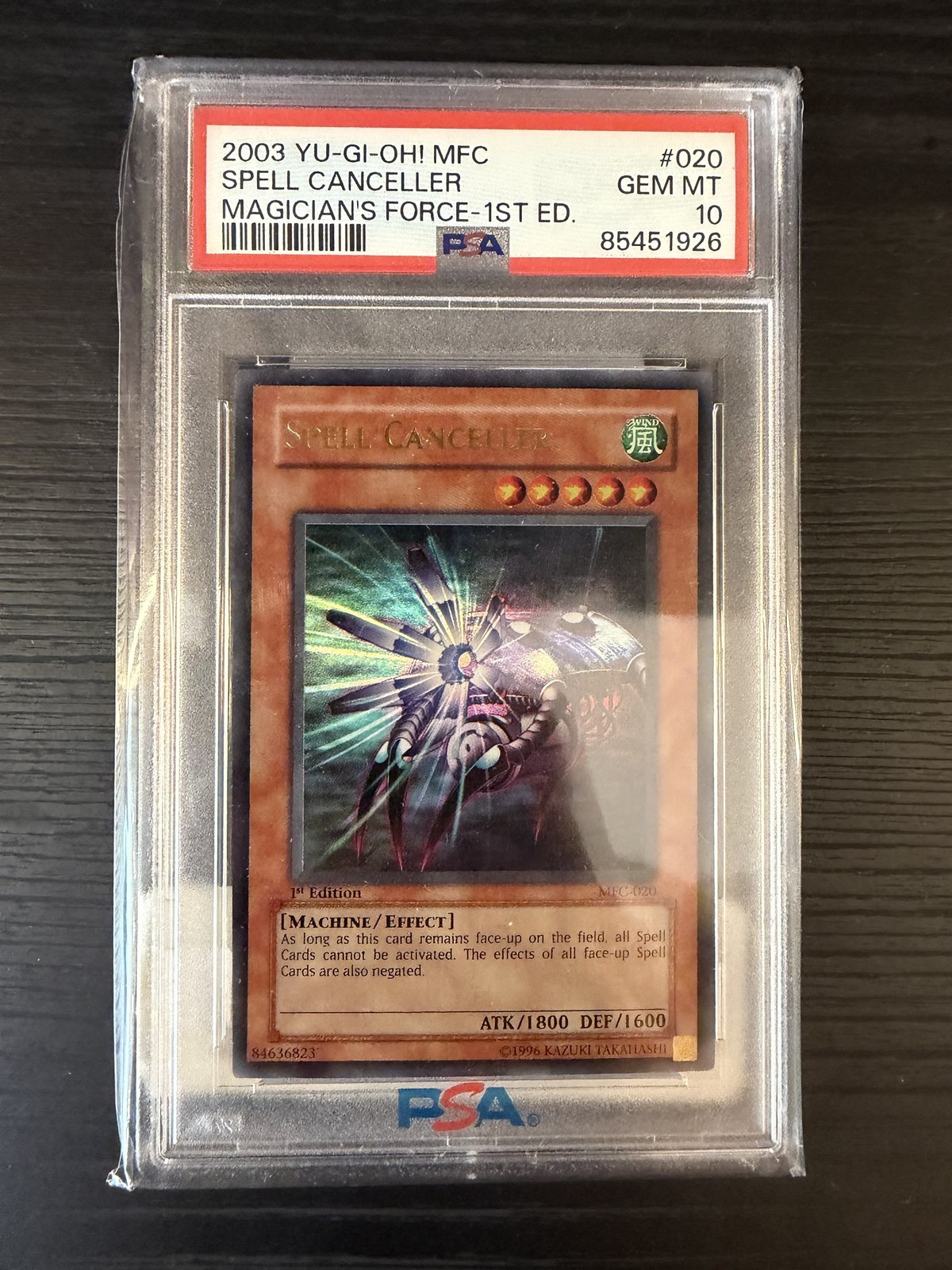 Yu-Gi-Oh Spell Canceller MFC-020 1st Edition PSA 10 GEM MINT Yu-Gi-Oh Spell Canceller MFC-020 1st Edition PSA 10 GEM MINT