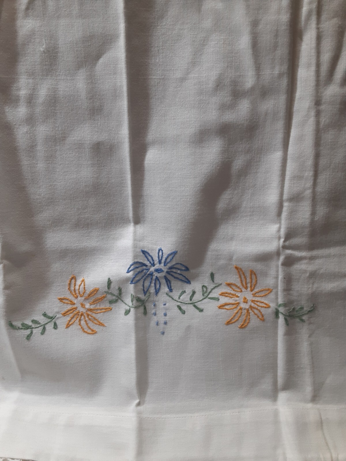 Handmade Embroidered Floral Extra Large Pillowcases Pair Crochet Trim 33 X 22 Handmade Embroidered Floral Extra Large Pillowcases Pair Crochet Trim 33 X 22