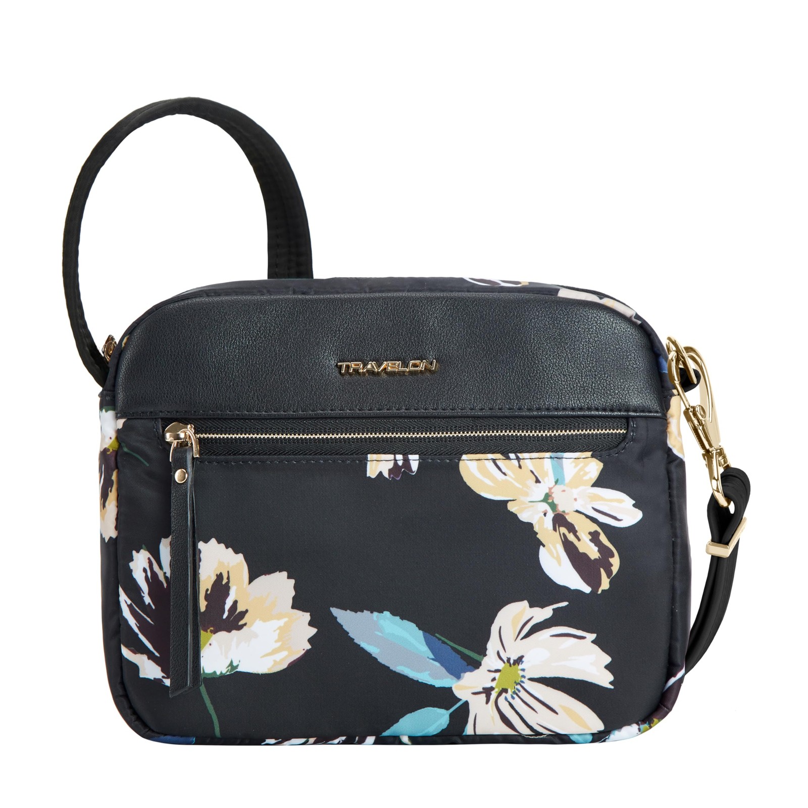 Travelon Addison-Anti-Theft-Small Crossbody Bag, Midnight Floral