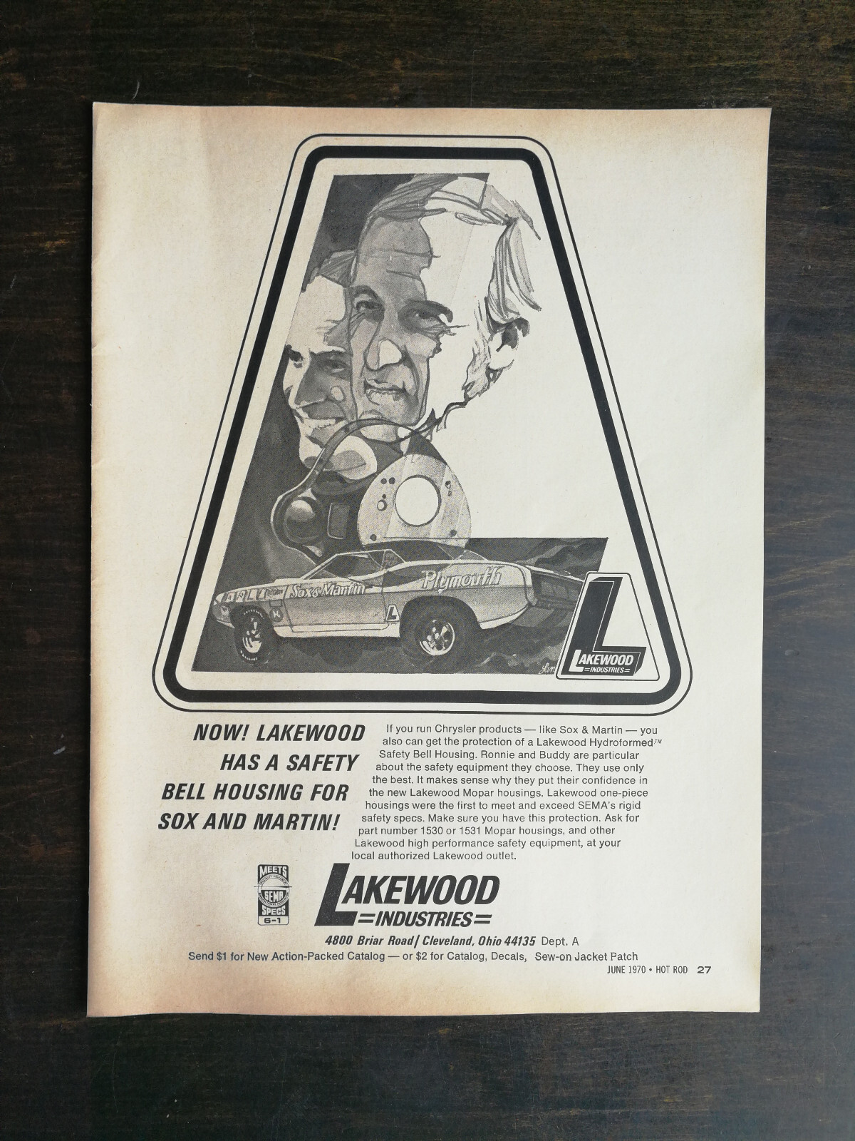 Vintage 1970 Lakewood Industries Sox & Martin Full Page Original Ad 524 Vintage 1970 Lakewood Industries Sox & Martin Full Page Original Ad 524