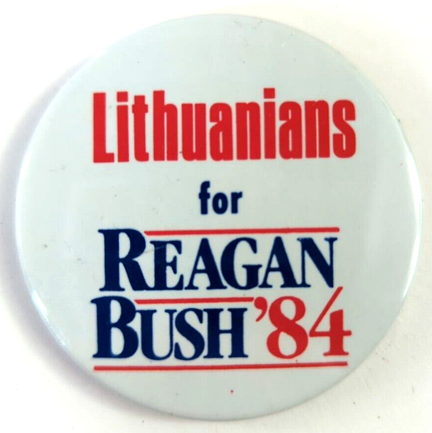 Rare Original: Lithuanians for REAGAN BUSH ‘84 Vintage Political Pin back Button