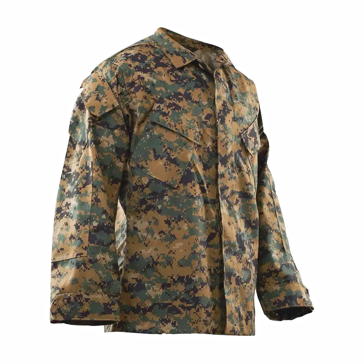 TRU-SPEC Men's 4-Pocket BDU Jacket Shirt Woodland Digital Camo Large Long NWT