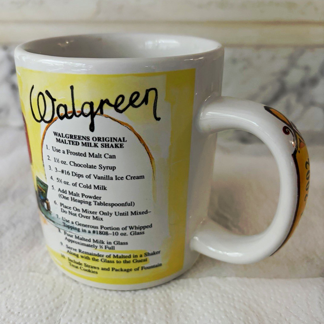 Walgreens Commemorative Soda Fountain Advertising Mug 1901-2002 Full Recipe Walgreens Commemorative Soda Fountain Advertising Mug 1901-2002 Full Recipe