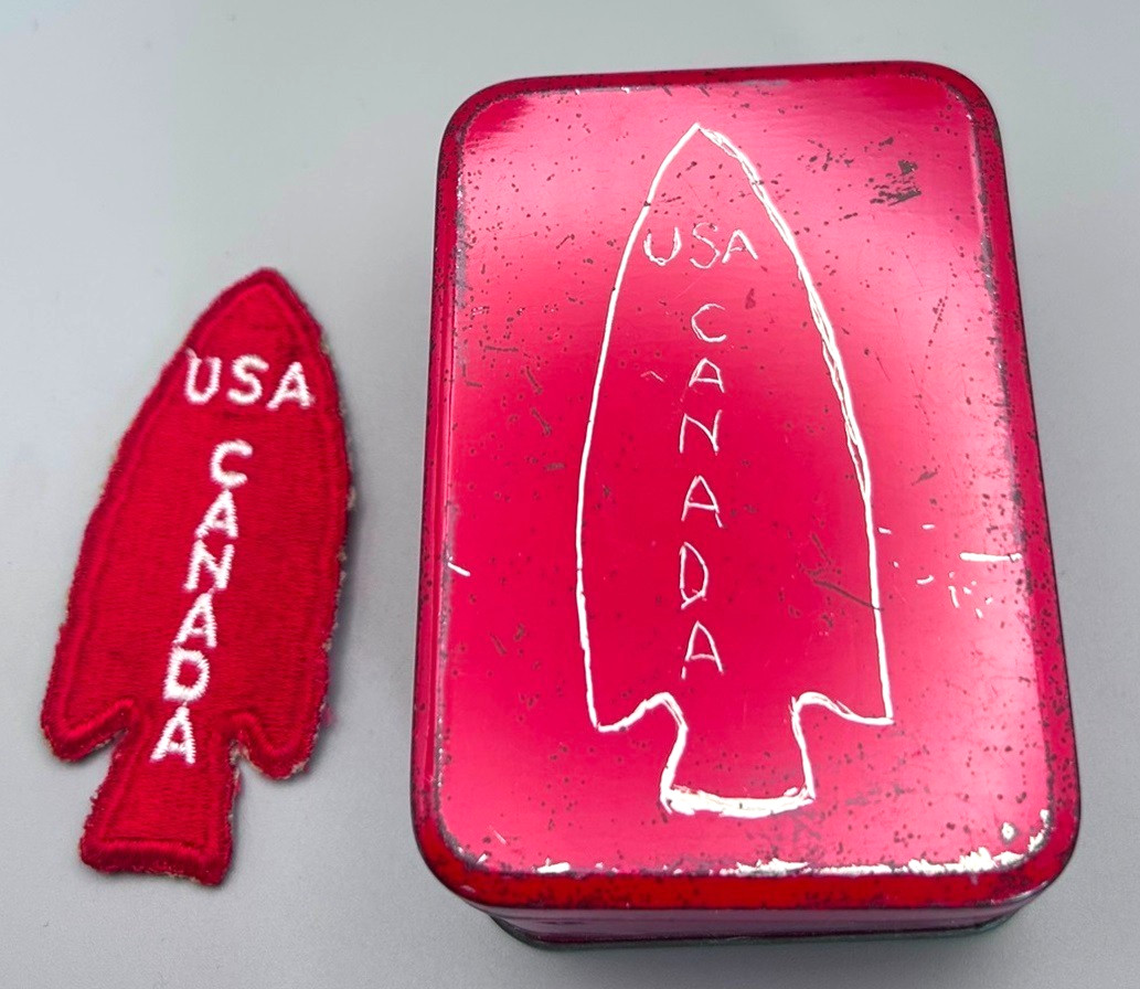 WWII 1st Special Service Forces USA Canada Patch With Custom Tin Box/Case RARE WWII 1st Special Service Forces USA Canada Patch With Custom Tin Box/Case RARE