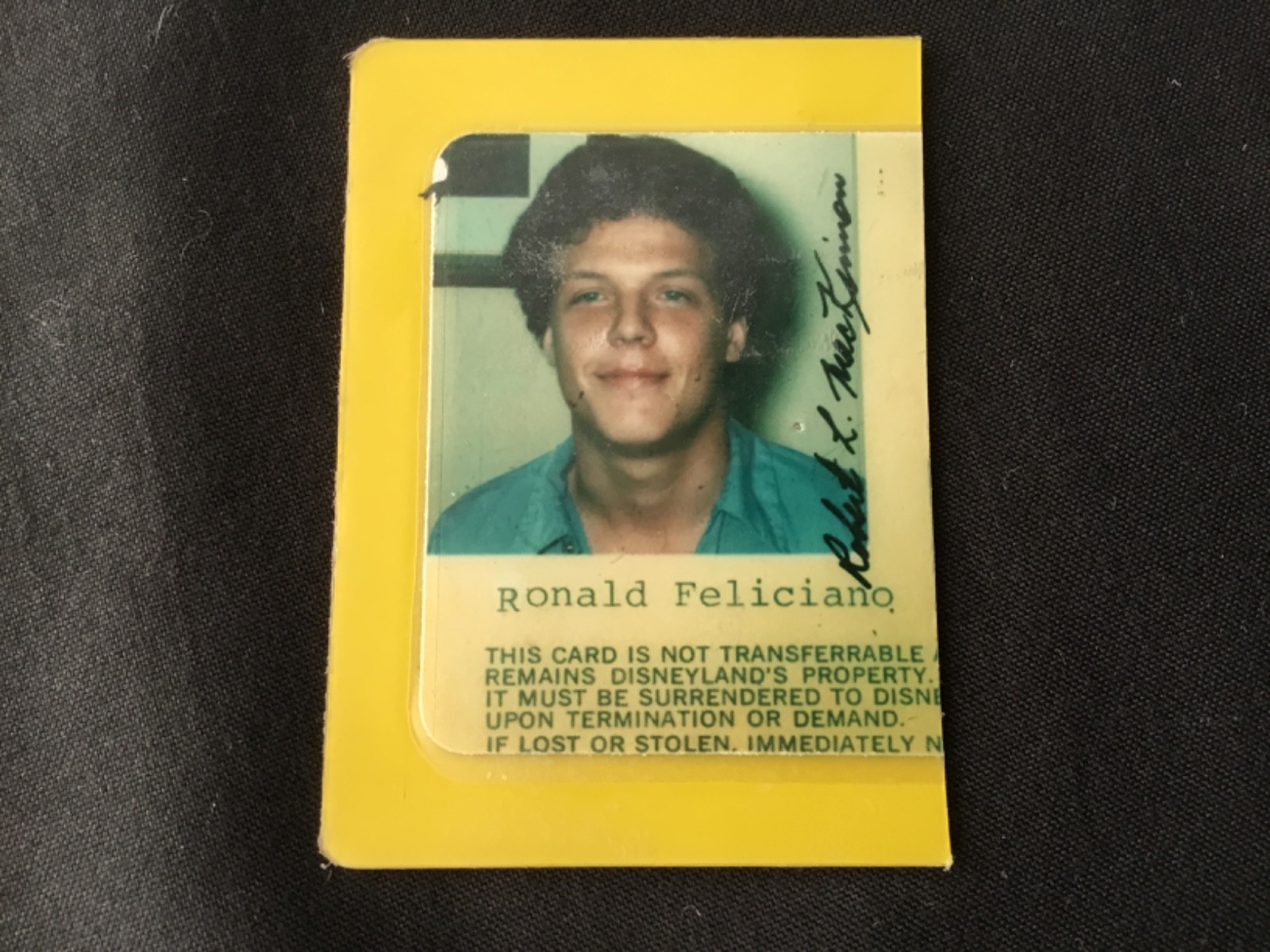 Disneyland 1980’s Cast Member Employee ID Card