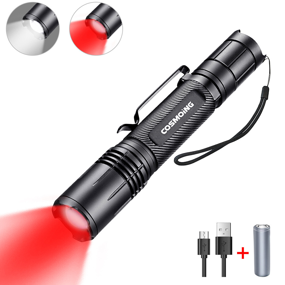 Red Light LED Flashlight Zoomble 600LM Rechargeable Astronomy Night Vision Lamp Red Light LED Flashlight Zoomble 600LM Rechargeable Astronomy Night Vision Lamp