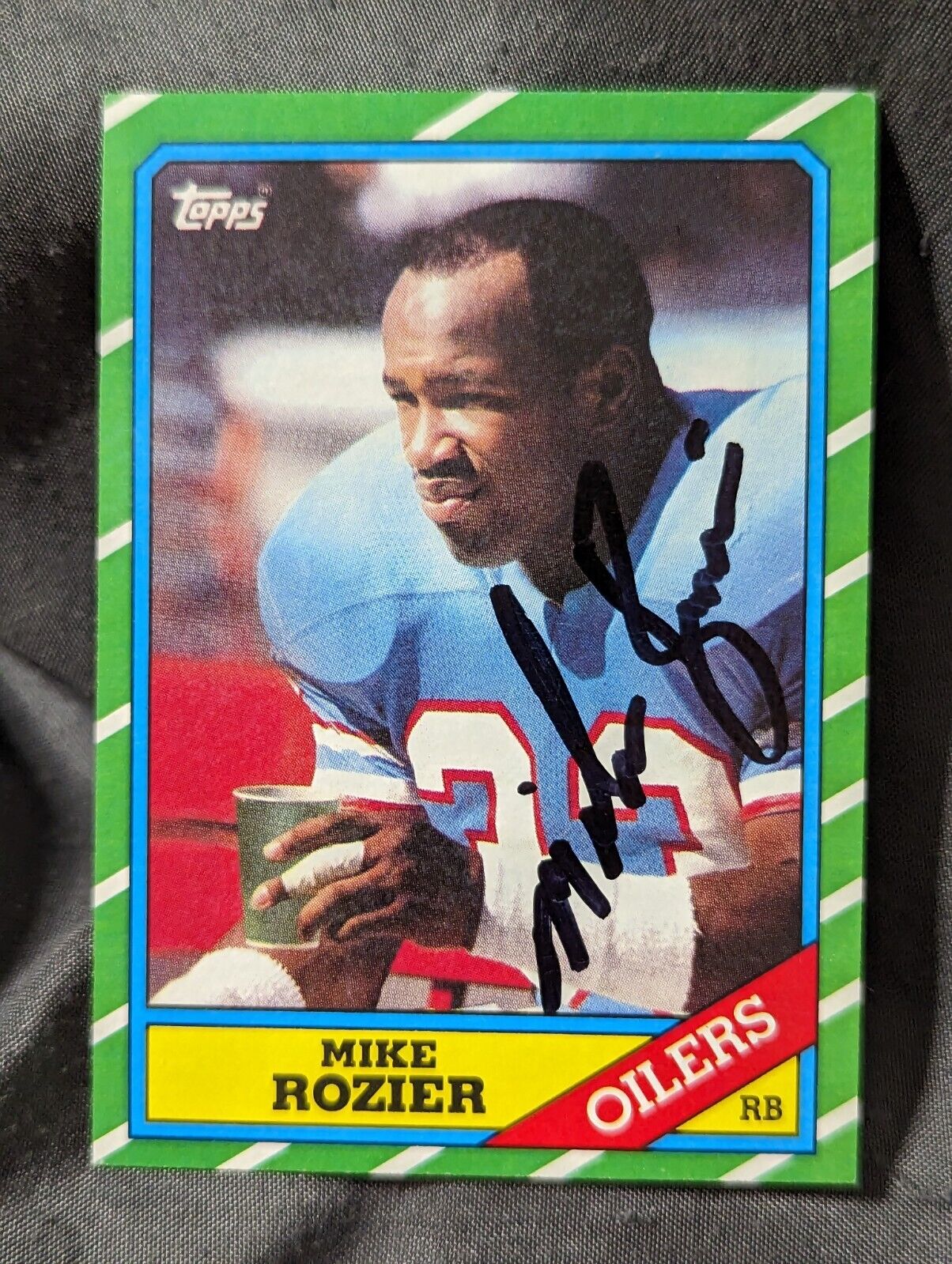 Mike Rozier autographed signed 1986 Topps card  Houston Oilers 