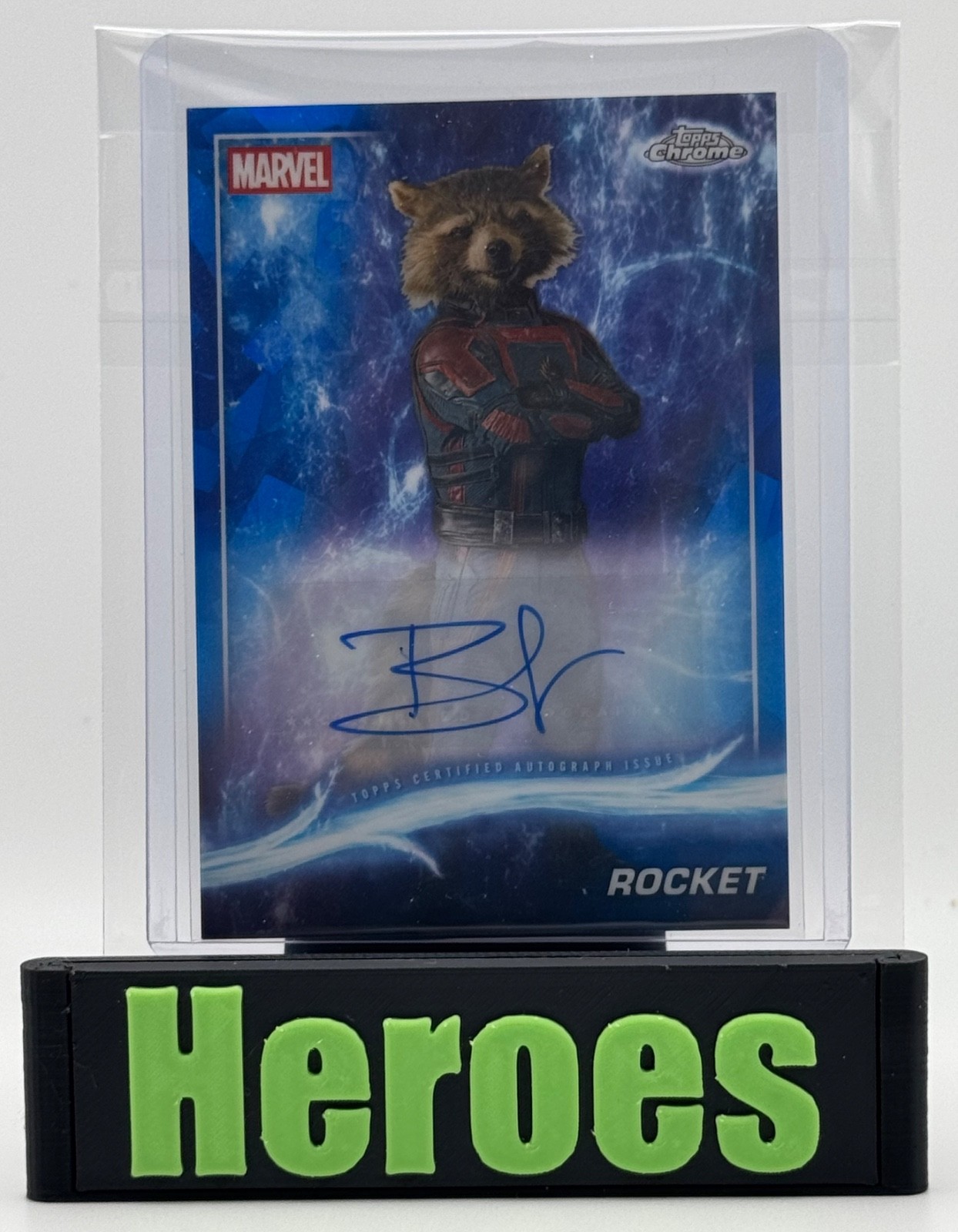 2025 Topps Marvel Chrome Sapphire AA-BC, Rocket, Bradley Cooper Autograph 2025 Topps Marvel Chrome Sapphire AA-BC, Rocket, Bradley Cooper Autograph